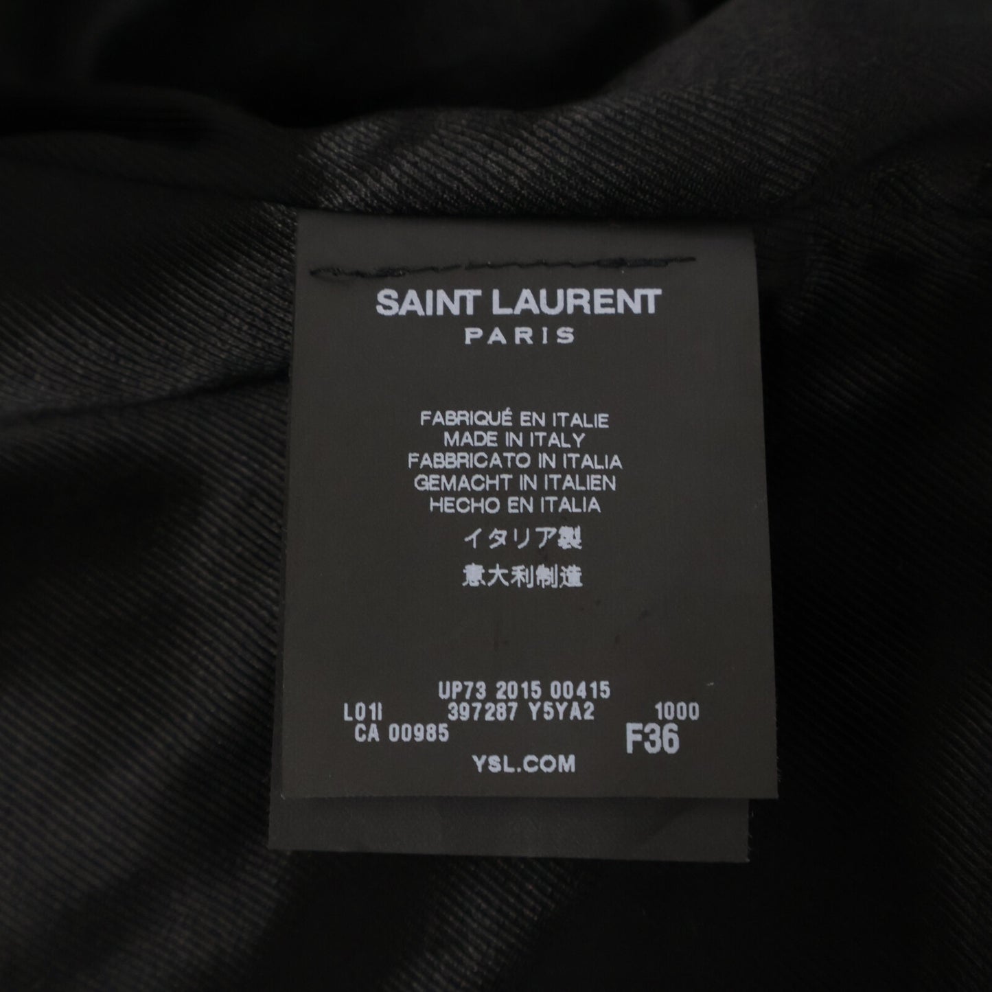 SAINT LAURENT PARIS サンローランパリ 国内正規 15年製 397287 Y5YA2 エディ期 ラムレザー ダブルライダース ジャケット ジャケット 36
