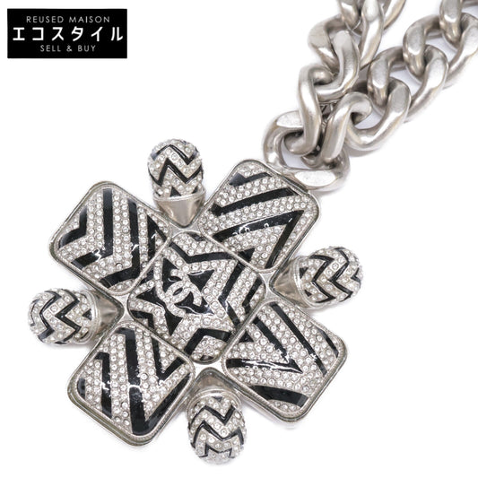 CHANEL シャネル 美品 A23K ココマーク スター ラインストーン ペンダント ネックレス