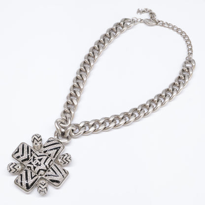 CHANEL シャネル 美品 A23K ココマーク スター ラインストーン ペンダント ネックレス