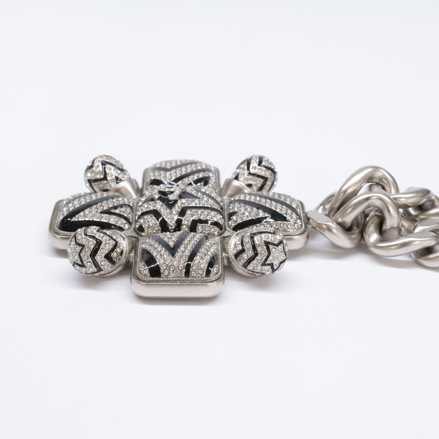 CHANEL シャネル 美品 A23K ココマーク スター ラインストーン ペンダント ネックレス