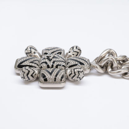 CHANEL シャネル 美品 A23K ココマーク スター ラインストーン ペンダント ネックレス