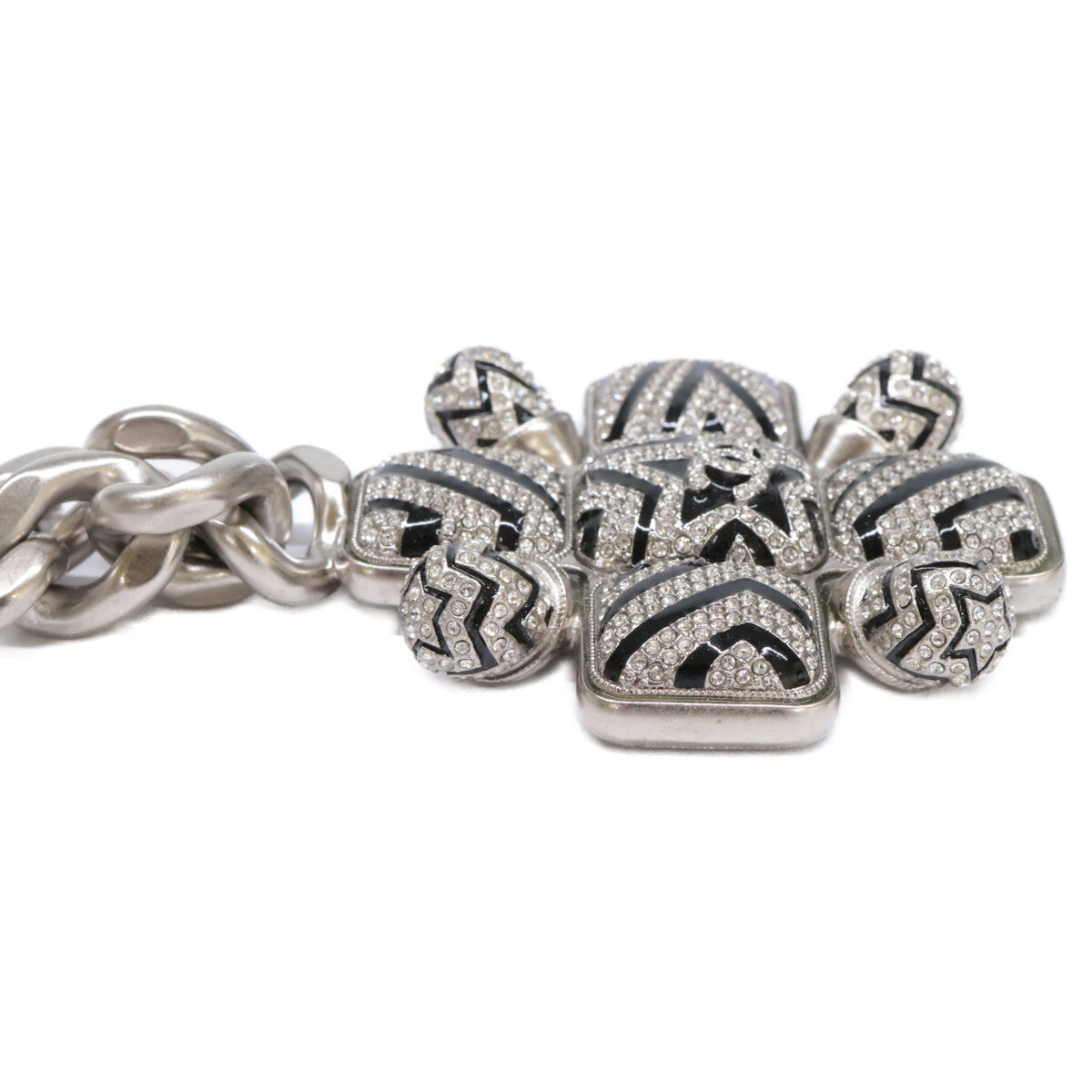 CHANEL シャネル 美品 A23K ココマーク スター ラインストーン ペンダント ネックレス