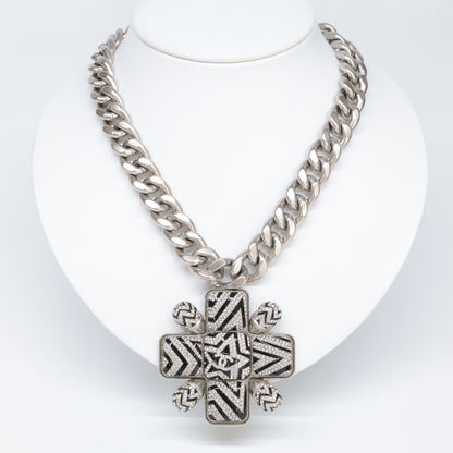 CHANEL シャネル 美品 A23K ココマーク スター ラインストーン ペンダント ネックレス