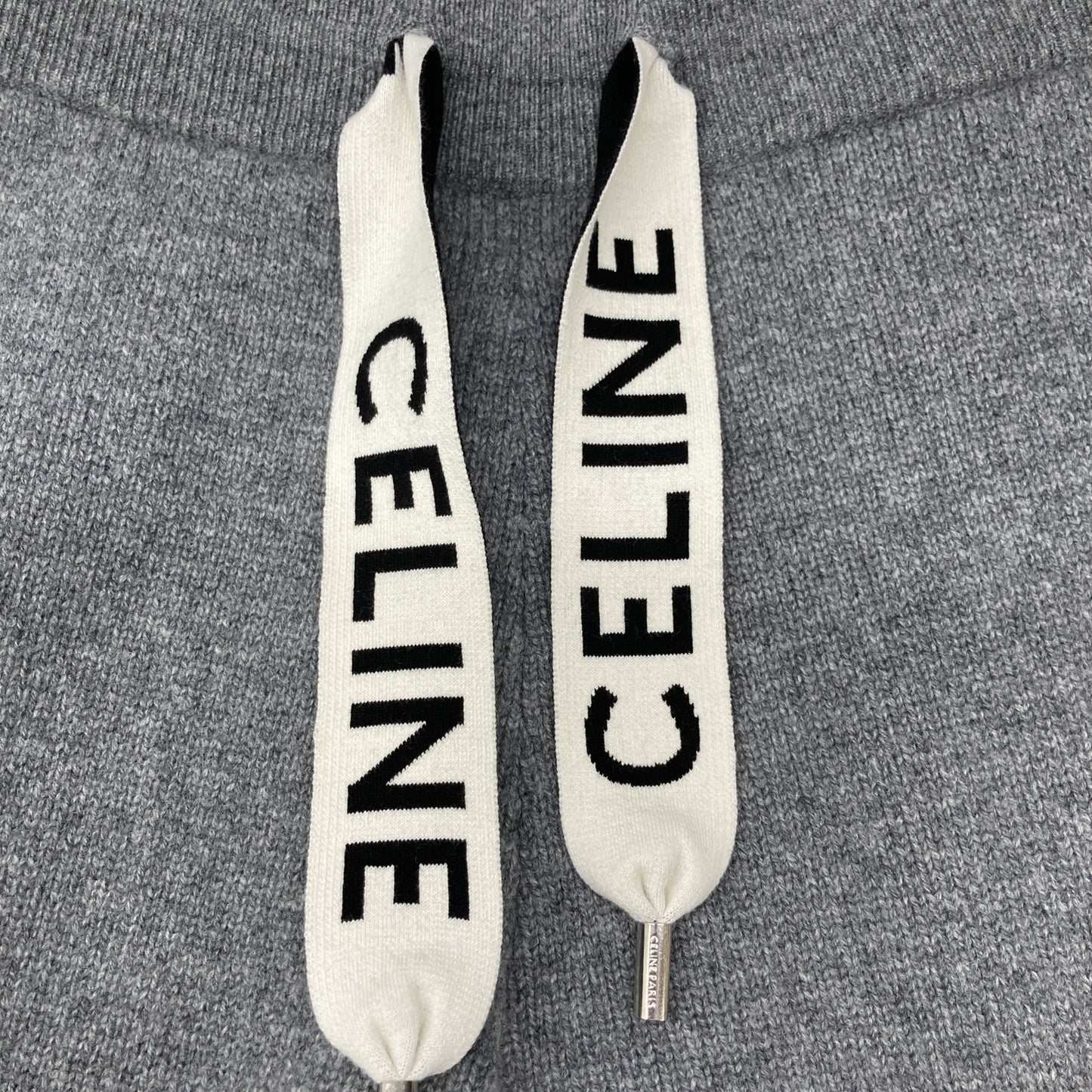 CELINE セリーヌ 2A54Q402P ｸﾞﾚｰ ｶｼﾐﾔ混 ﾄﾞﾛｰｺｰﾄﾞ ｼﾞｮｶﾞｰﾛﾝｸﾞﾊﾟﾝﾂ ボトムス S