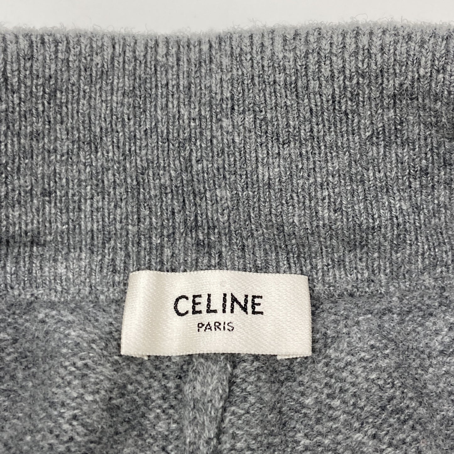CELINE セリーヌ 2A54Q402P ｸﾞﾚｰ ｶｼﾐﾔ混 ﾄﾞﾛｰｺｰﾄﾞ ｼﾞｮｶﾞｰﾛﾝｸﾞﾊﾟﾝﾂ ボトムス S