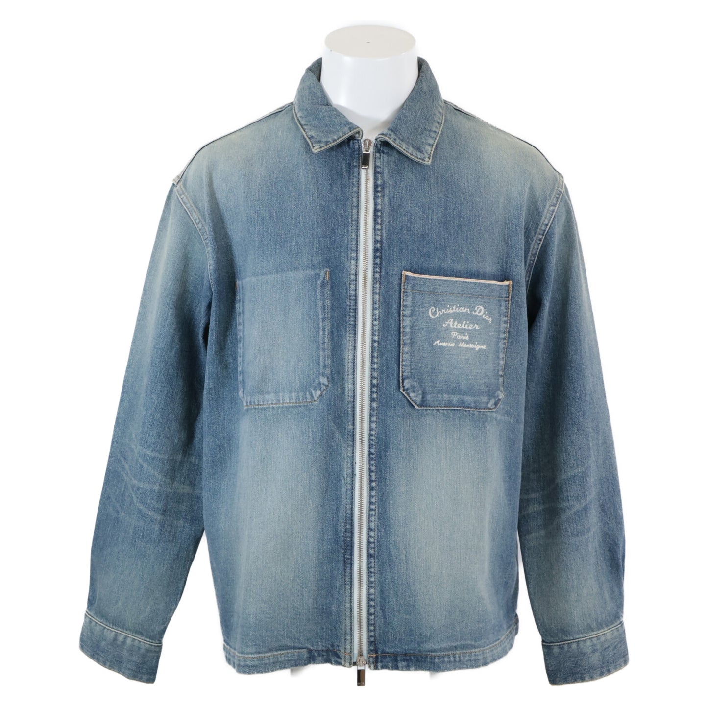 DIOR ディオール 【国内正規】313D487AY988 アトリエ バックロゴ刺繍 ジップアップ デニム ジャケット 52