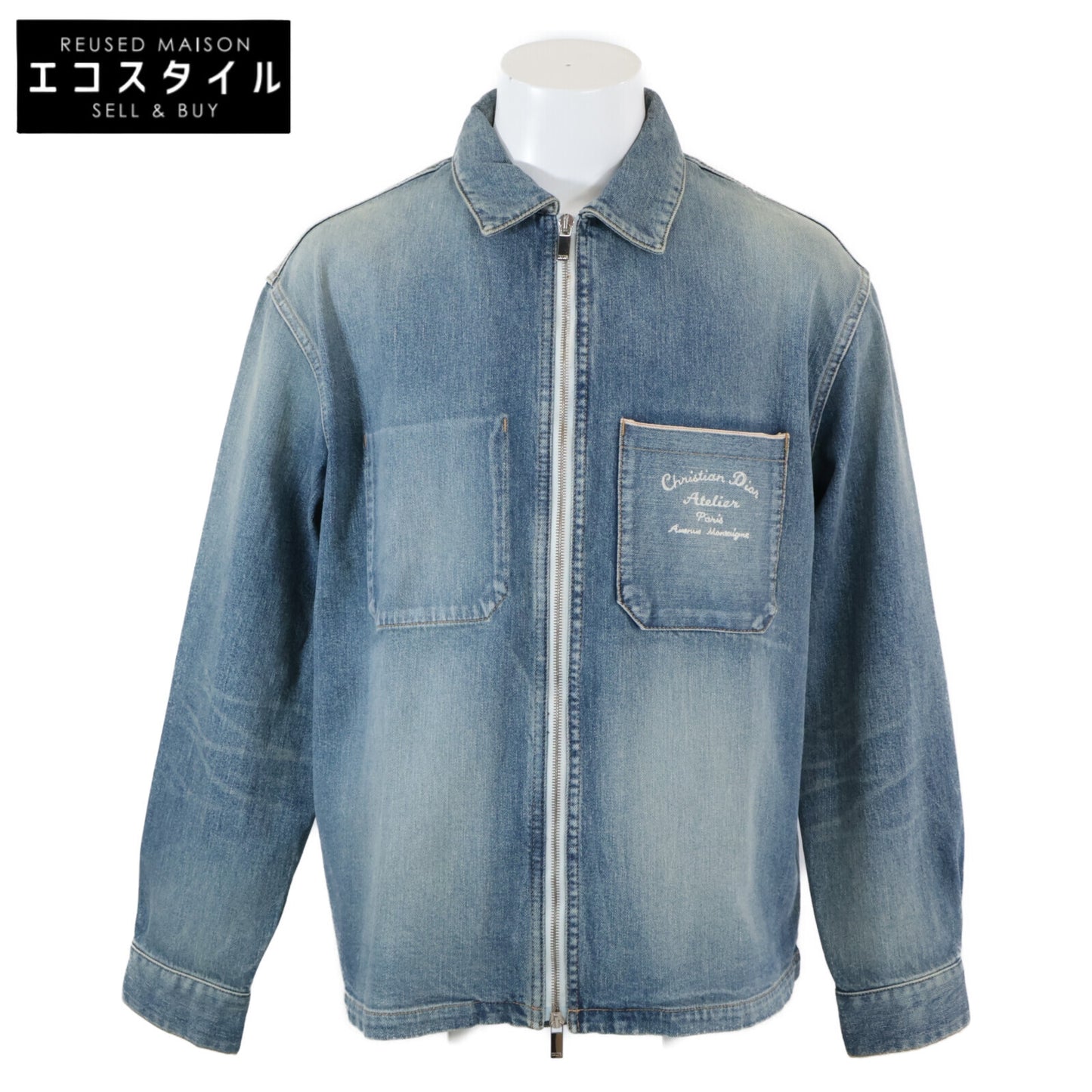 DIOR ディオール 【国内正規】313D487AY988 アトリエ バックロゴ刺繍 ジップアップ デニム ジャケット 52