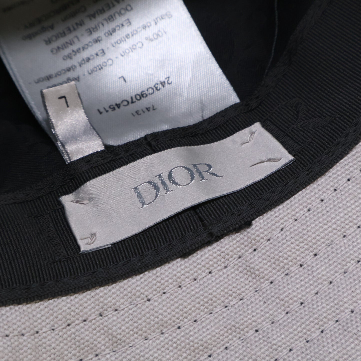 DIOR ディオール 【美品】243C907C4511 アトリエロゴ バケットハット 帽子 L