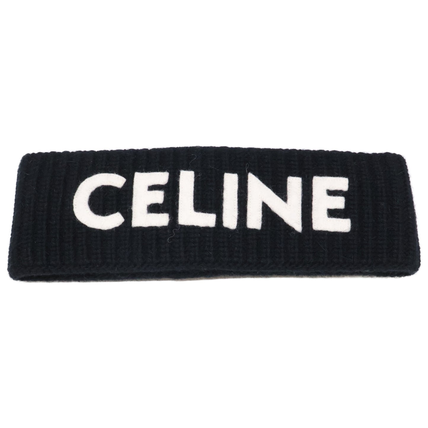 CELINE セリーヌ 【美品/国内正規】2A42R230O ウール/アンゴラ ロゴ ヘアバンド ヘアアクセサリー