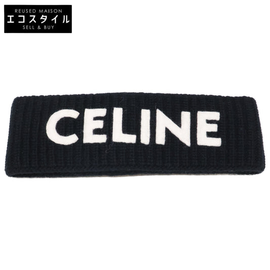 CELINE セリーヌ 【美品/国内正規】2A42R230O ウール/アンゴラ ロゴ ヘアバンド ヘアアクセサリー