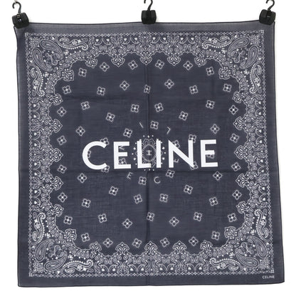 CELINE セリーヌ 【美品】ロゴプリント ペイズリー バンダナ スカーフ
