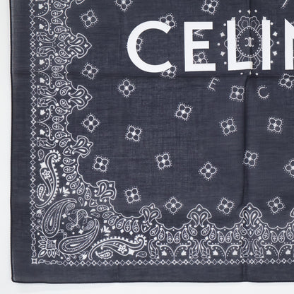 CELINE セリーヌ 【美品】ロゴプリント ペイズリー バンダナ スカーフ