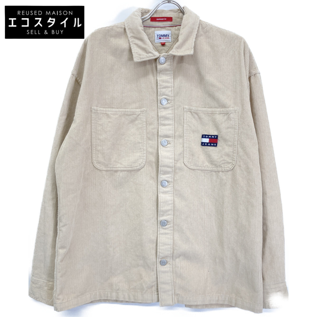 TOMMY HILFIGER トミーヒルフィガー DM15146 ﾍﾞｰｼﾞｭ ｺｰﾃﾞｭﾛｲ ｵｰﾊﾞｰﾌｨｯﾄ ｼｬﾂ トップス ＸＬ