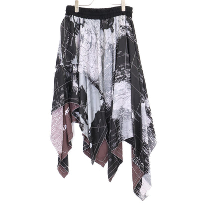 sacai サカイ 【美品】20-04990 ワールドマッププリント アシメントリー スカート 3