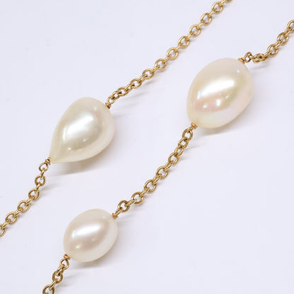 TIFFANY&Co. ティファニー 750YG エルサペレッティ パール 12P バイザヤード ネックレス