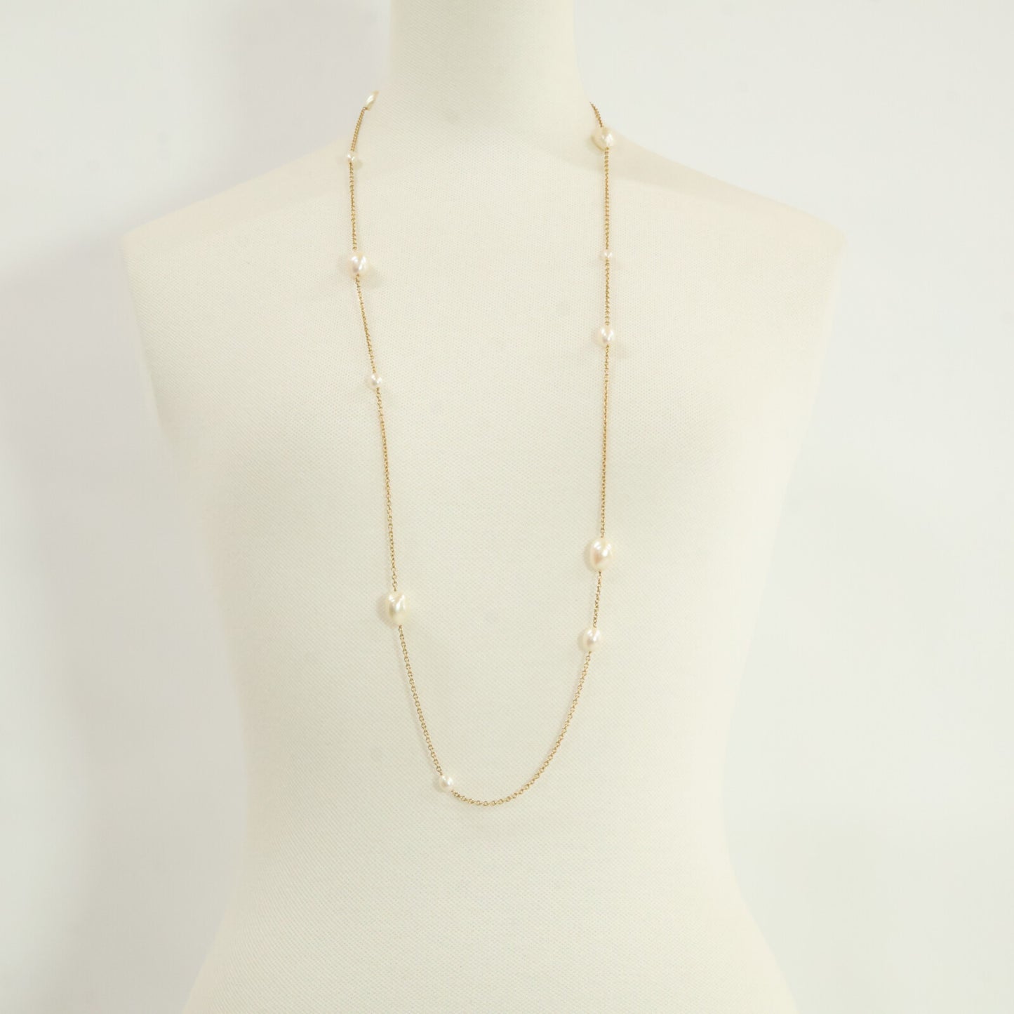 TIFFANY&Co. ティファニー 750YG エルサペレッティ パール 12P バイザヤード ネックレス