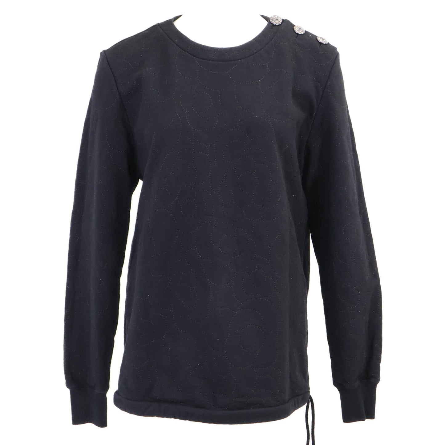 CHANEL シャネル 【美品】P59465K07820 ココマークボタン カメリア刺繍 スウェットシャツ/ トップス 40