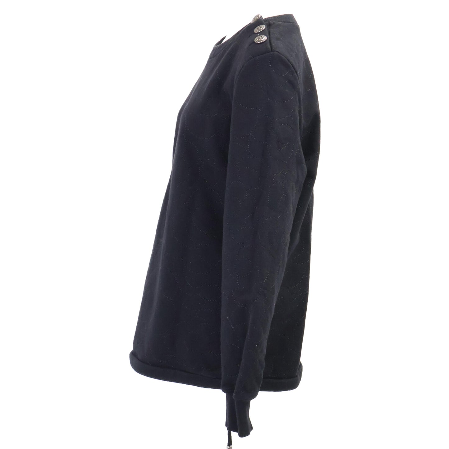 CHANEL シャネル 【美品】P59465K07820 ココマークボタン カメリア刺繍 スウェットシャツ/ トップス 40