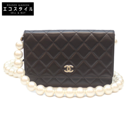 CHANEL シャネル 30番台 AP2579 黒 G金具 ﾗﾑｽｷﾝ ﾊﾟｰﾙﾁｪｰﾝｳｫﾚｯﾄ ｼｮﾙﾀﾞｰﾊﾞｯｸﾞ ショルダーバッグ