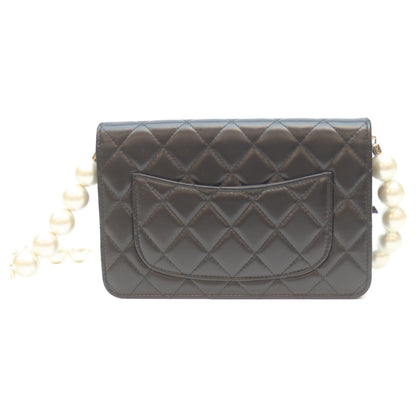 CHANEL シャネル 30番台 AP2579 黒 G金具 ﾗﾑｽｷﾝ ﾊﾟｰﾙﾁｪｰﾝｳｫﾚｯﾄ ｼｮﾙﾀﾞｰﾊﾞｯｸﾞ ショルダーバッグ