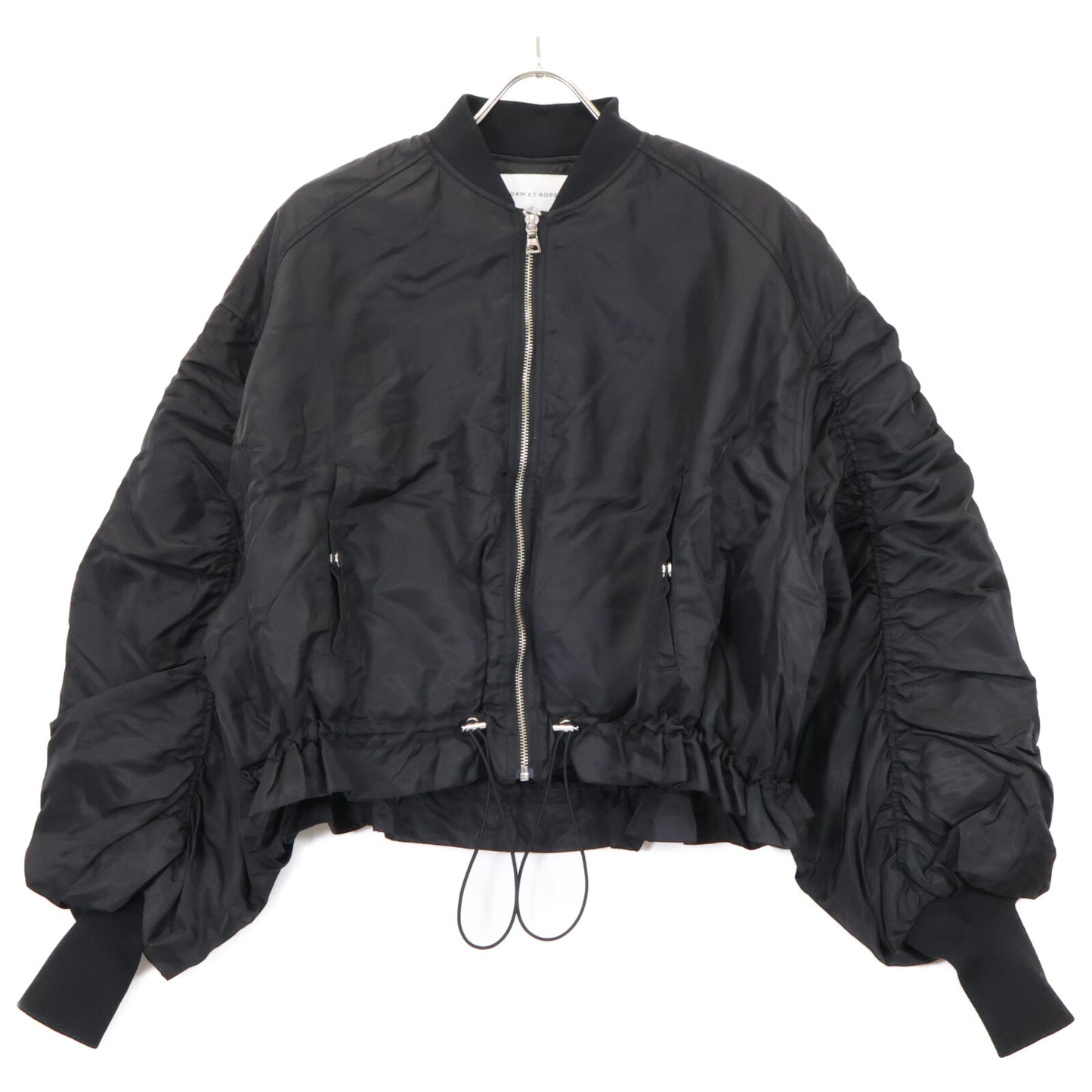 Adam et Rope アダムエロペ GAL-02000-A ﾌﾞﾗｯｸ ﾊﾟﾌｽﾘｰﾌﾞ MA-1 ｼﾞｬｹｯﾄ ジャケット Ｆ