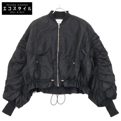 Adam et Rope アダムエロペ GAL-02000-A ﾌﾞﾗｯｸ ﾊﾟﾌｽﾘｰﾌﾞ MA-1 ｼﾞｬｹｯﾄ ジャケット Ｆ