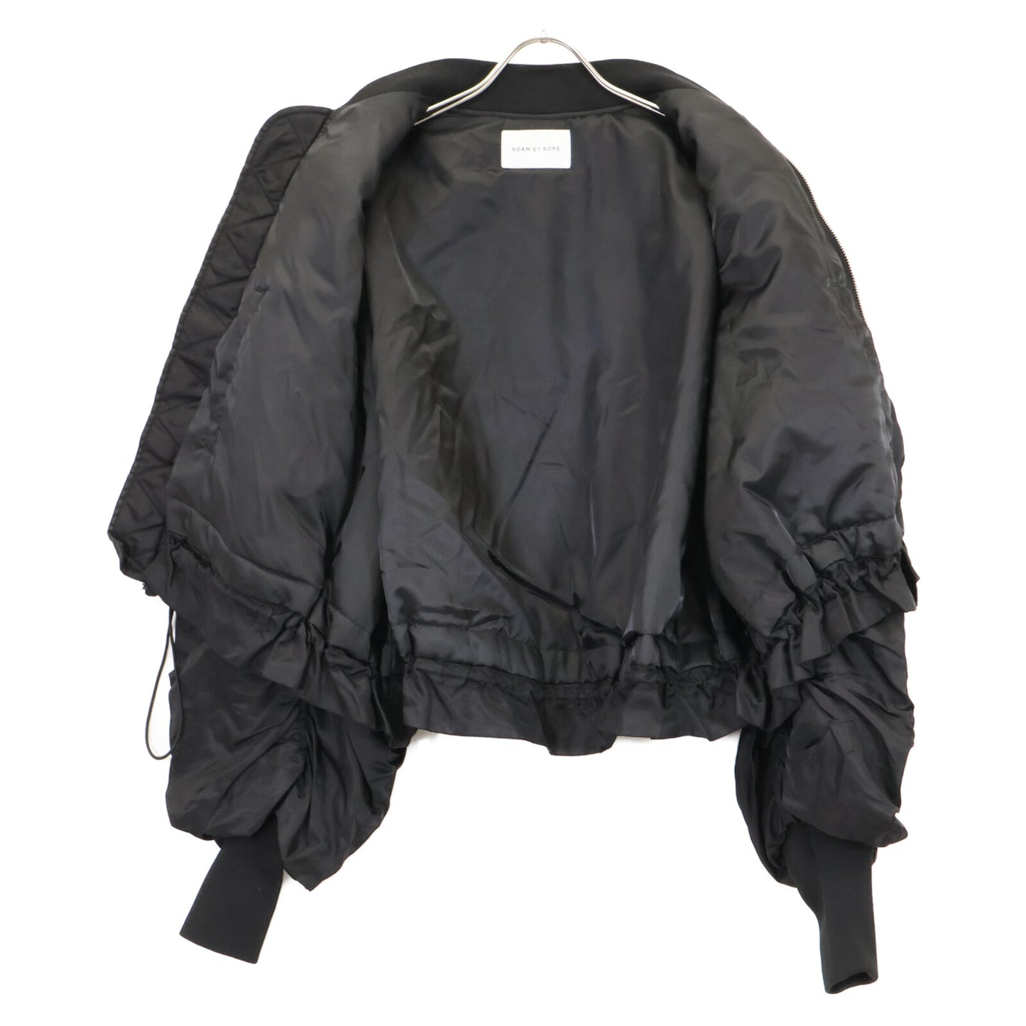 Adam et Rope アダムエロペ GAL-02000-A ﾌﾞﾗｯｸ ﾊﾟﾌｽﾘｰﾌﾞ MA-1 ｼﾞｬｹｯﾄ ジャケット Ｆ