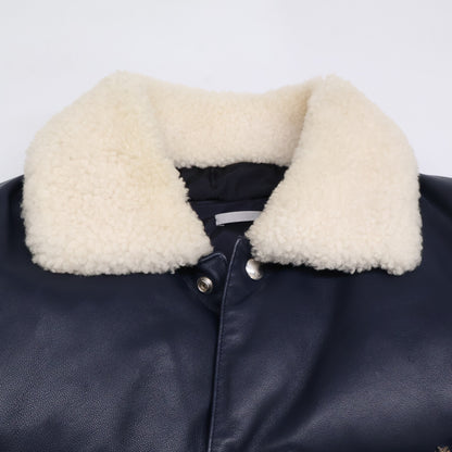 Dior HOMME ディオールオム 【国内正規】863C422H3830 ボアカラー ヨークラムレザー切替 ダウン ジャケット 50