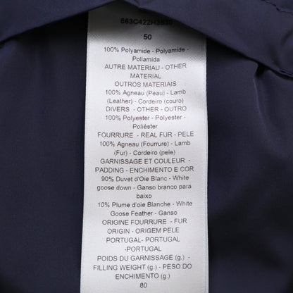 Dior HOMME ディオールオム 【国内正規】863C422H3830 ボアカラー ヨークラムレザー切替 ダウン ジャケット 50