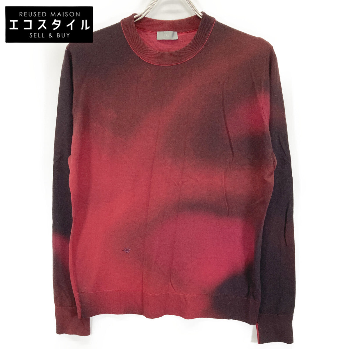 Dior HOMME ディオールオム 833M611KT034 ﾚｯﾄﾞ ｸﾞﾗﾃﾞｨｴﾝﾄ ﾆｯﾄｾｰﾀｰ トップス S