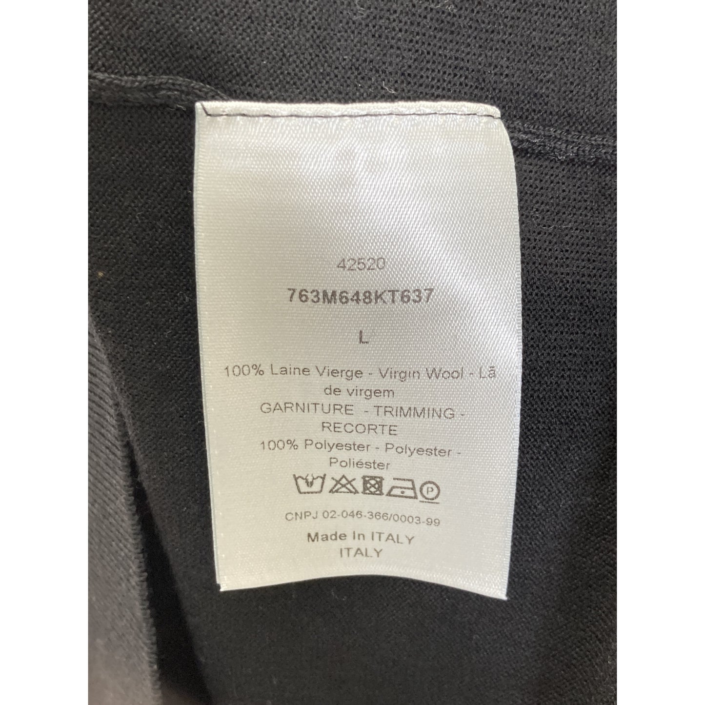 Dior HOMME ディオールオム 763M648KT637 ﾌﾞﾗｯｸ ﾆｯﾄｾｰﾀｰ トップス L