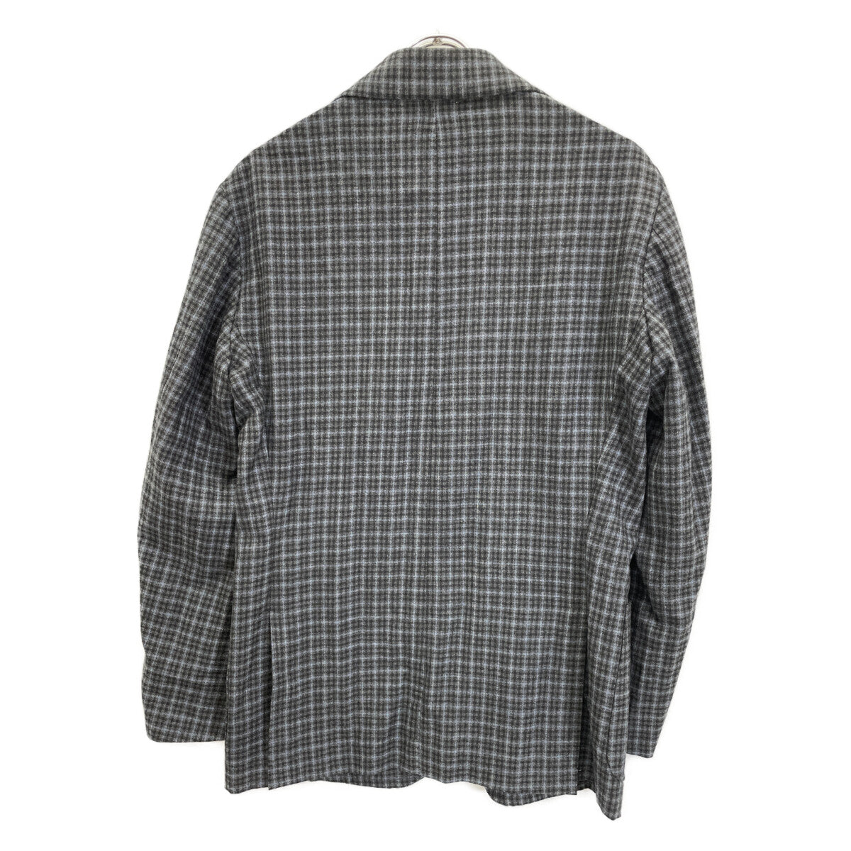 Sartorio サルトリオ SG1250 ﾌﾞﾙｰ×ｸﾞﾚｰ ｳｰﾙ100 ﾁｪｯｸ 3B ﾃｰﾗｰﾄﾞｼﾞｬｹｯﾄ ジャケット 46