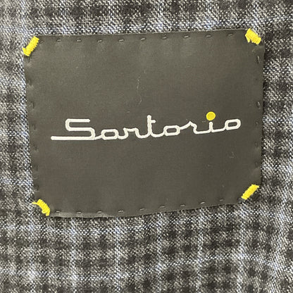 Sartorio サルトリオ SG1250 ﾌﾞﾙｰ×ｸﾞﾚｰ ｳｰﾙ100 ﾁｪｯｸ 3B ﾃｰﾗｰﾄﾞｼﾞｬｹｯﾄ ジャケット 46