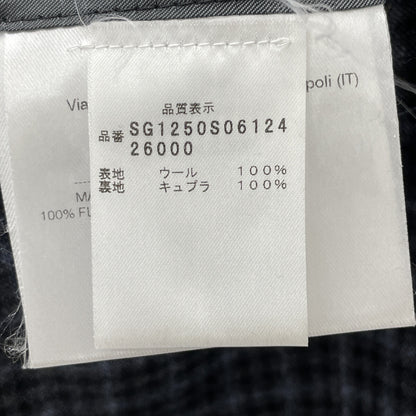 Sartorio サルトリオ SG1250 ﾌﾞﾙｰ×ｸﾞﾚｰ ｳｰﾙ100 ﾁｪｯｸ 3B ﾃｰﾗｰﾄﾞｼﾞｬｹｯﾄ ジャケット 46