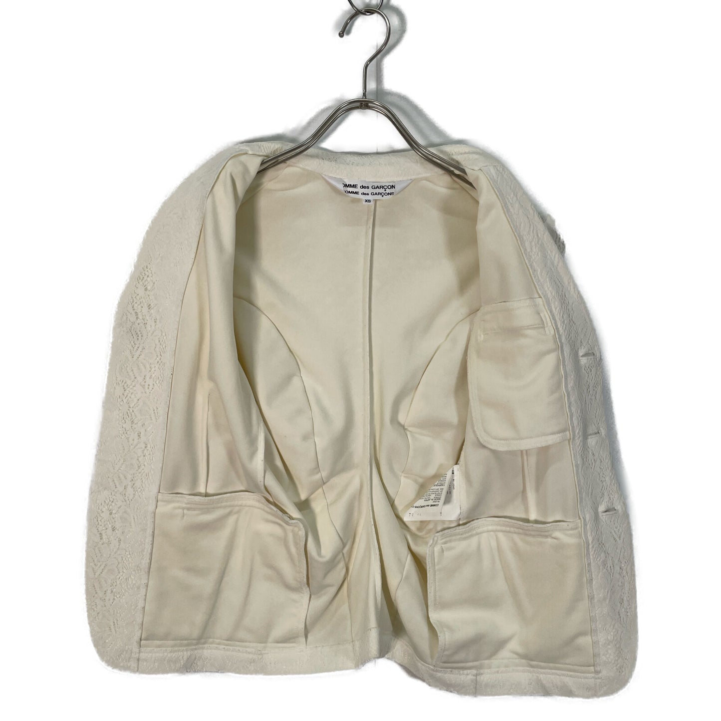 COMMEdesGARCONS コムデギャルソン ホワイト 11年 RI-J040 バックフリル テーラードジャケット ジャケット XS