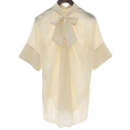 SATORU SASAKI サトルササキ 美品 SATORU SASAKI サトルササキ 半袖 ボウタイ シャーリングブラウス レディース アイボリー 1 SS23-SH03-103 トップス 1