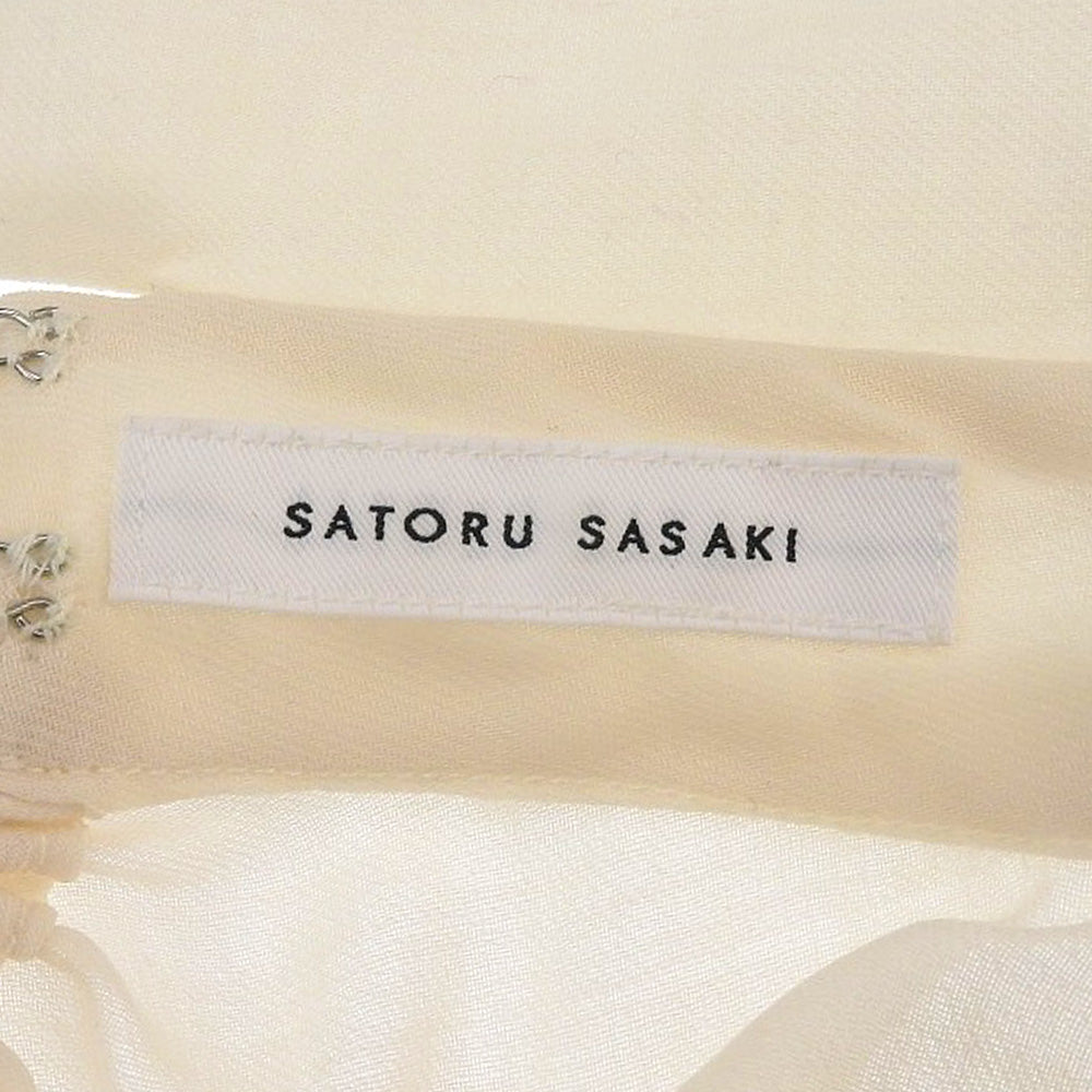 SATORU SASAKI サトルササキ 美品 SATORU SASAKI サトルササキ 半袖 ボウタイ シャーリングブラウス レディース アイボリー 1 SS23-SH03-103 トップス 1