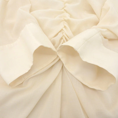 SATORU SASAKI サトルササキ 美品 SATORU SASAKI サトルササキ 半袖 ボウタイ シャーリングブラウス レディース アイボリー 1 SS23-SH03-103 トップス 1