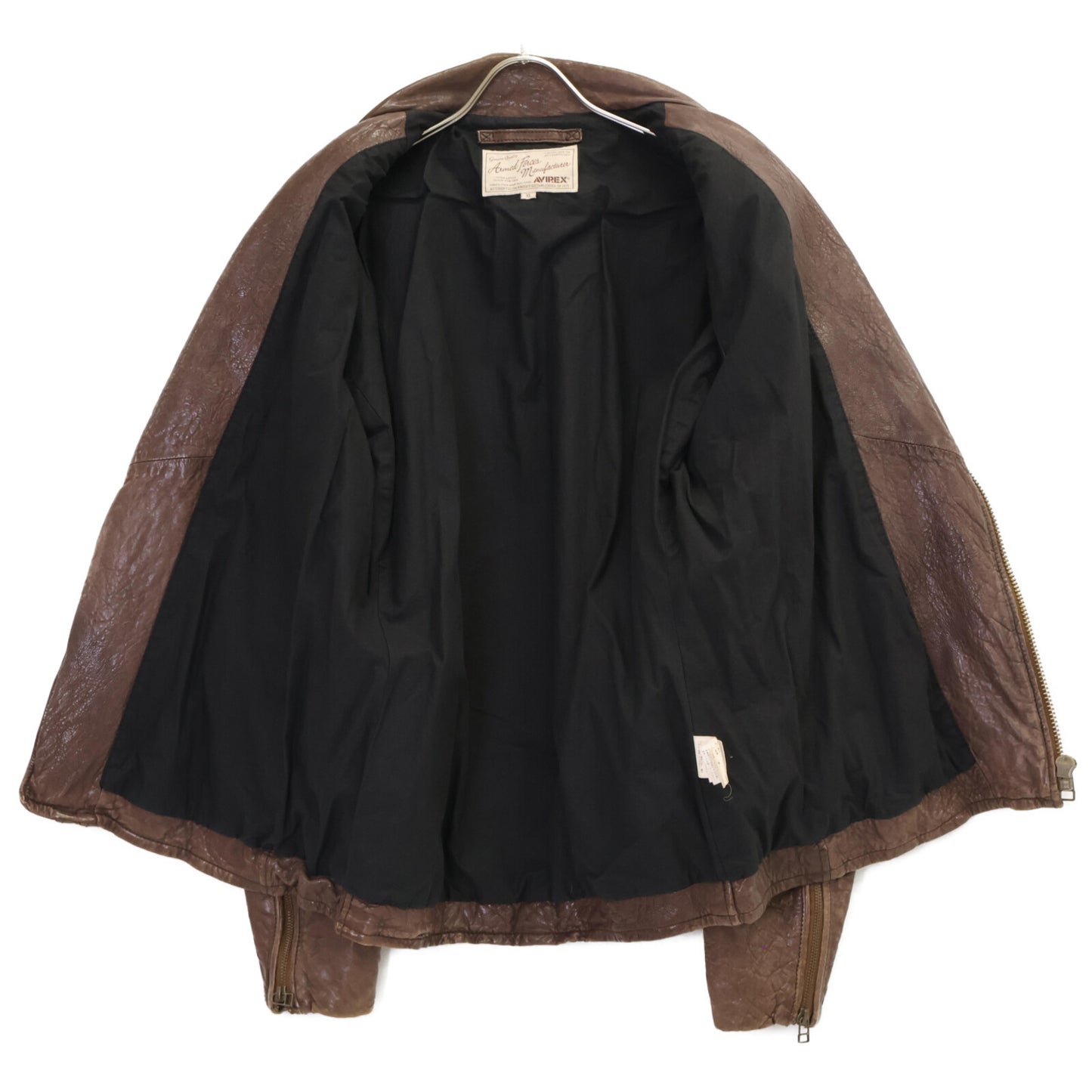 AVIREX アヴィレックス ブラウン 6151068 ラムスキン ウォッシュ加工 ダブルライダースジャケット ジャケット XL