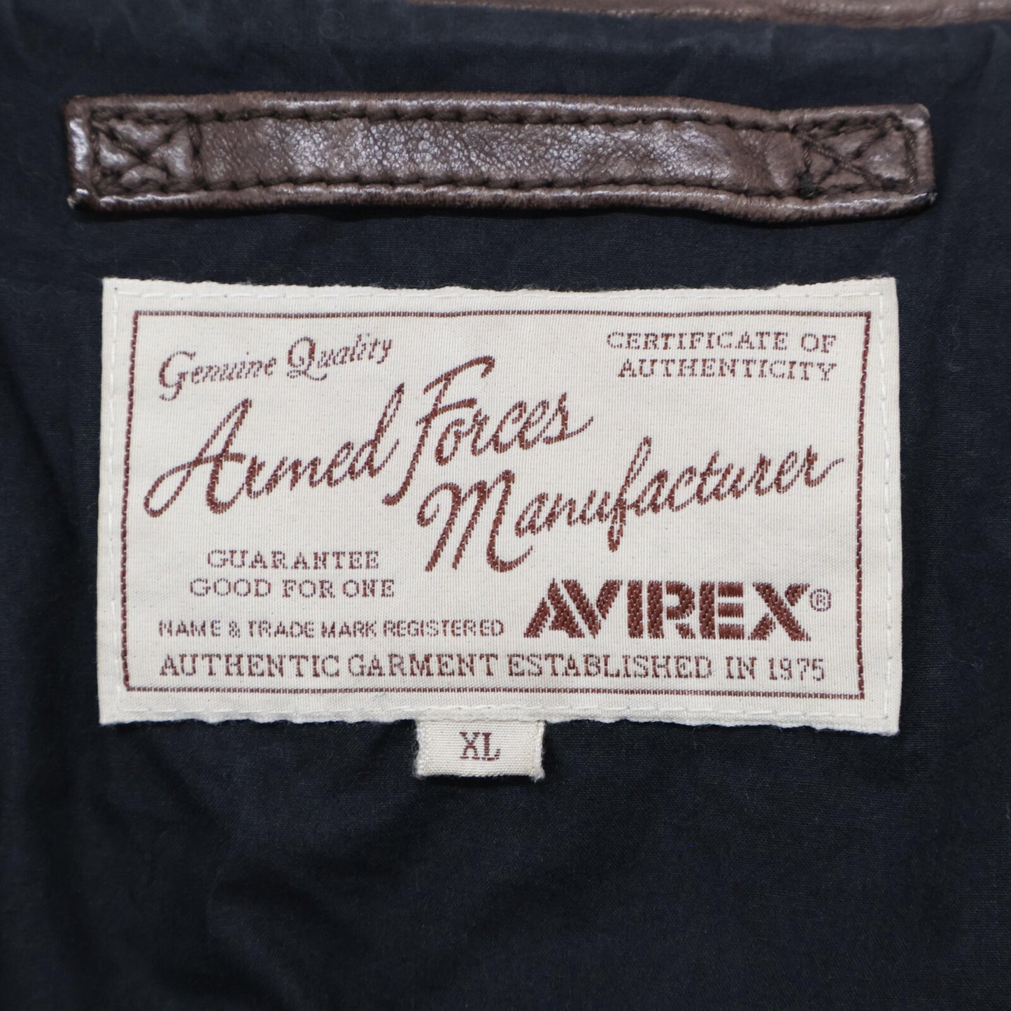 AVIREX アヴィレックス ブラウン 6151068 ラムスキン ウォッシュ加工 ダブルライダースジャケット ジャケット XL