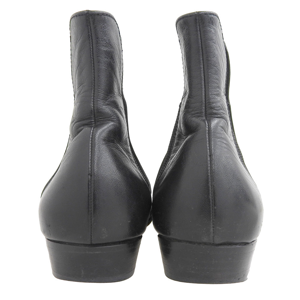 COMMEdesGARCONS コムデギャルソン レザー サイドゴアブーツ シューズ レディース 黒 ブラック 22 シューズ 22