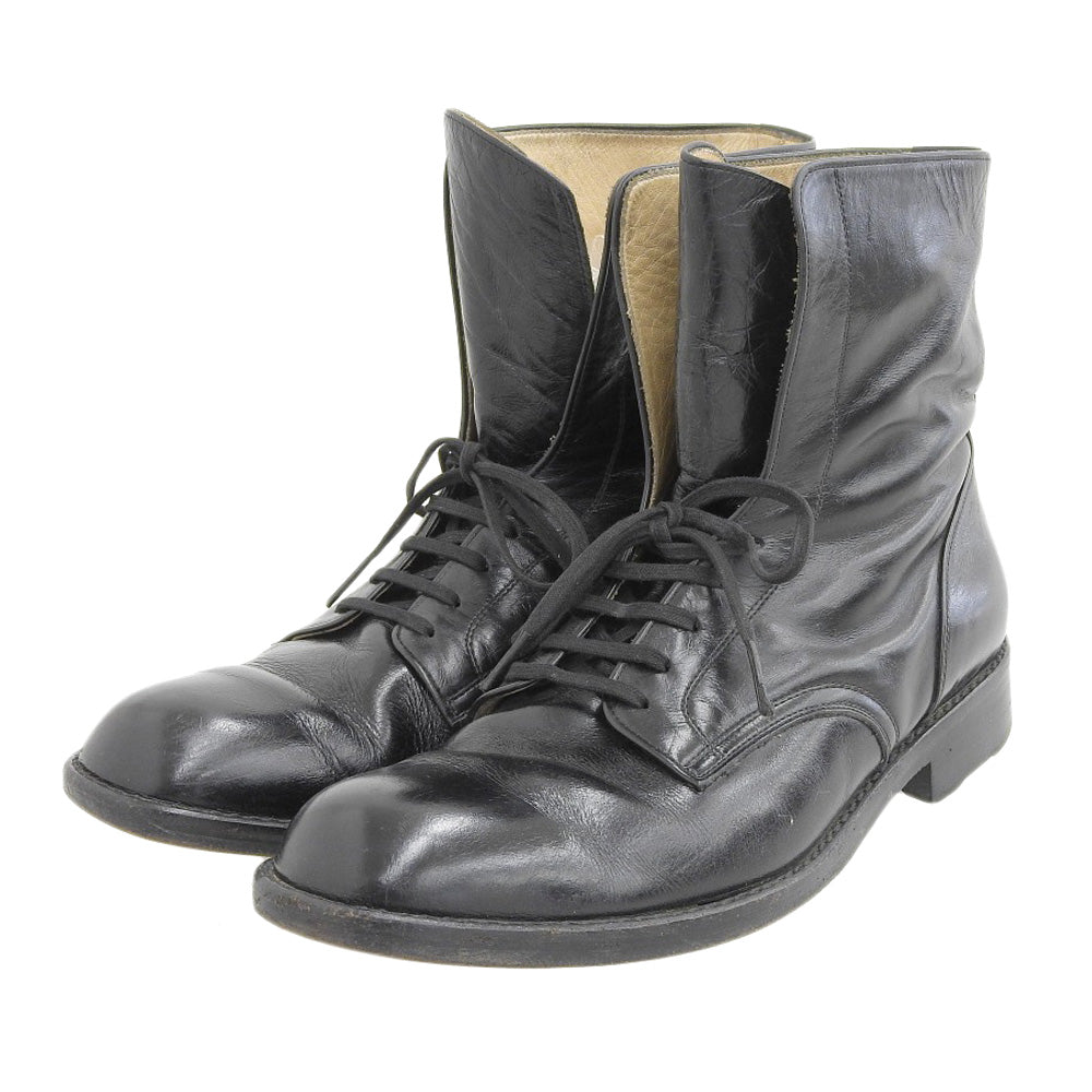 COMMEdesGARCONS コムデギャルソン レザー レースアップブーツ シューズ レディース 黒 ブラック 22 1/2 シューズ 22 1/2