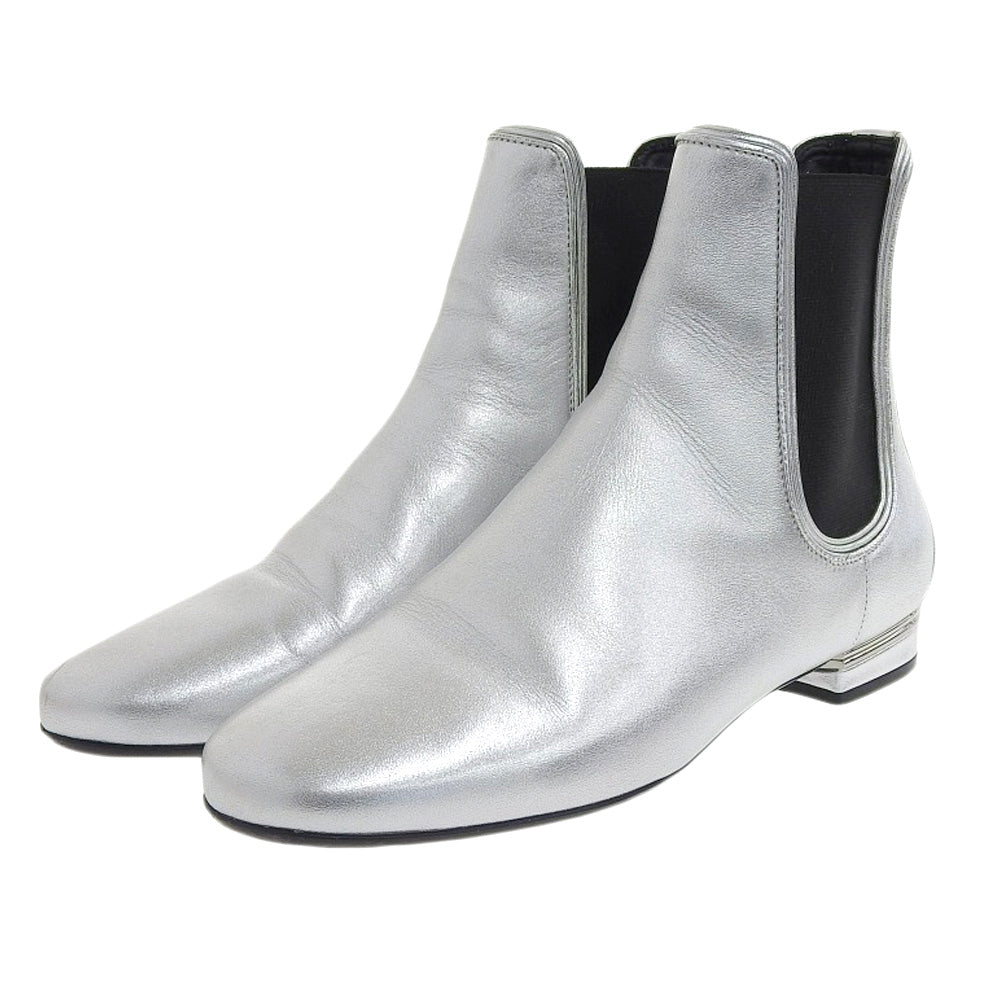 Salvatore Ferragamo サルヴァトーレフェラガモ ガンチーニ レザー サイドゴアブーツ シューズ レディース シルバー 6 シューズ 6