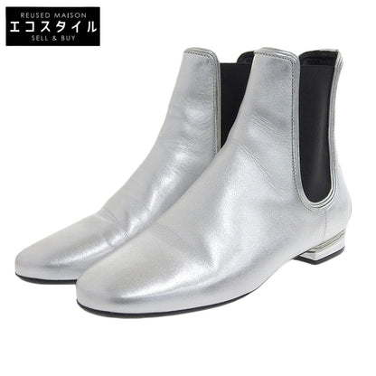 Salvatore Ferragamo サルヴァトーレフェラガモ ガンチーニ レザー サイドゴアブーツ シューズ レディース シルバー 6 シューズ 6
