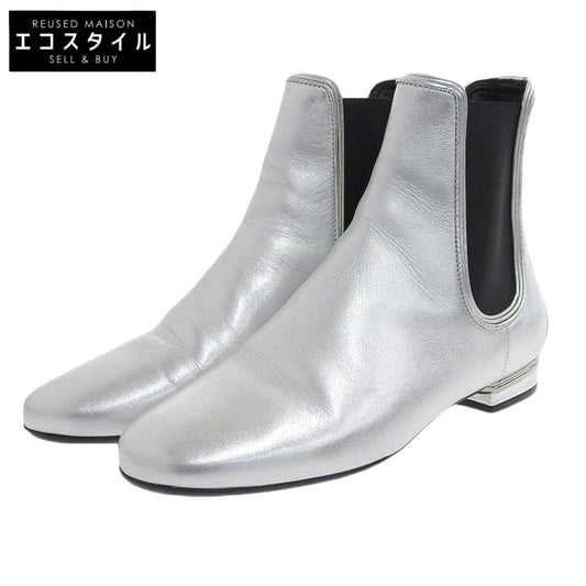 Salvatore Ferragamo サルヴァトーレフェラガモ ガンチーニ レザー サイドゴアブーツ シューズ レディース シルバー 6 シューズ 6