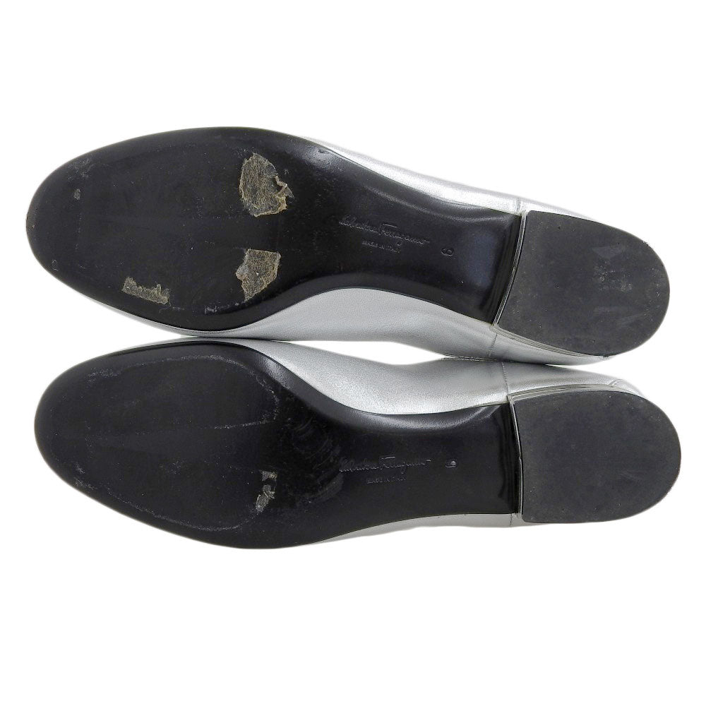 Salvatore Ferragamo サルヴァトーレフェラガモ ガンチーニ レザー サイドゴアブーツ シューズ レディース シルバー 6 シューズ 6