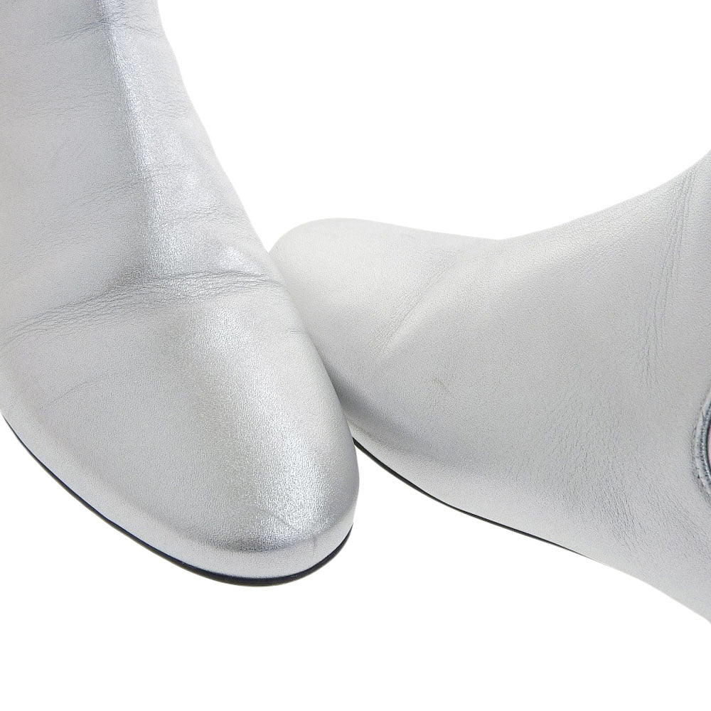 Salvatore Ferragamo サルヴァトーレフェラガモ ガンチーニ レザー サイドゴアブーツ シューズ レディース シルバー 6 シューズ 6