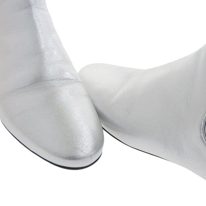 Salvatore Ferragamo サルヴァトーレフェラガモ ガンチーニ レザー サイドゴアブーツ シューズ レディース シルバー 6 シューズ 6