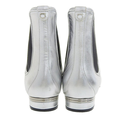 Salvatore Ferragamo サルヴァトーレフェラガモ ガンチーニ レザー サイドゴアブーツ シューズ レディース シルバー 6 シューズ 6