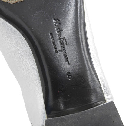 Salvatore Ferragamo サルヴァトーレフェラガモ ガンチーニ レザー サイドゴアブーツ シューズ レディース シルバー 6 シューズ 6